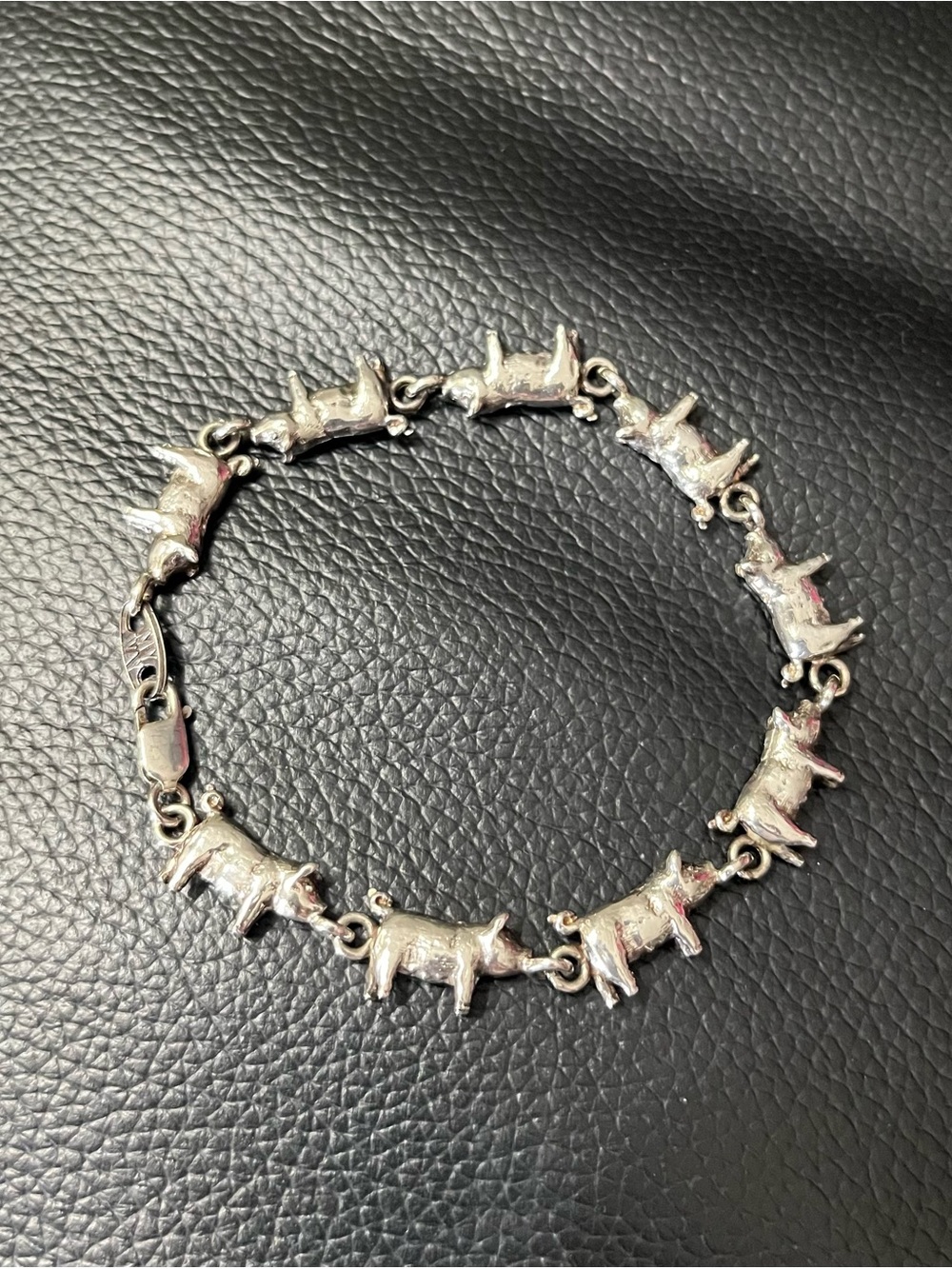 Sterling Silver Pig Link Bracelet - Women Jewelry